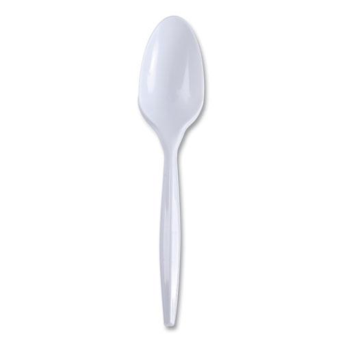 Mediumweight Wrapped Polypropylene Cutlery, Teaspoon, White, 1,000/Carton. Picture 1