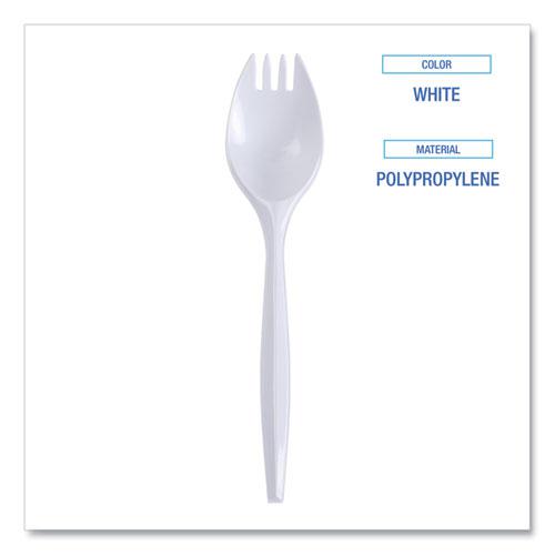Mediumweight Wrapped Polypropylene Cutlery, Spork, White, 1,000/Carton. Picture 3