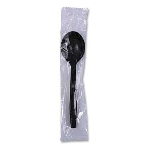 Heavyweight Wrapped Polypropylene Cutlery, Soup Spoon, Black, 1,000/Carton. Picture 6