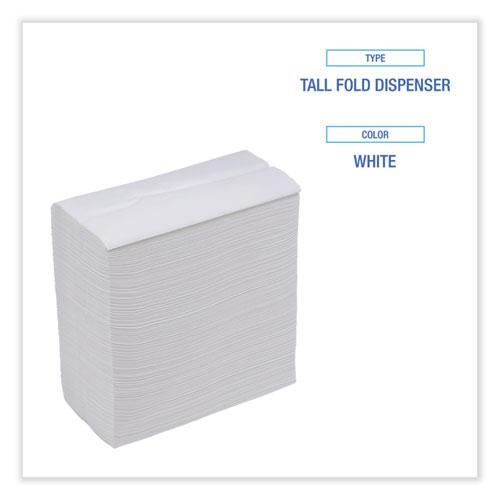 Tallfold Dispenser Napkin, 12" x 7", White, 500/Pack, 20 Packs/Carton. Picture 4