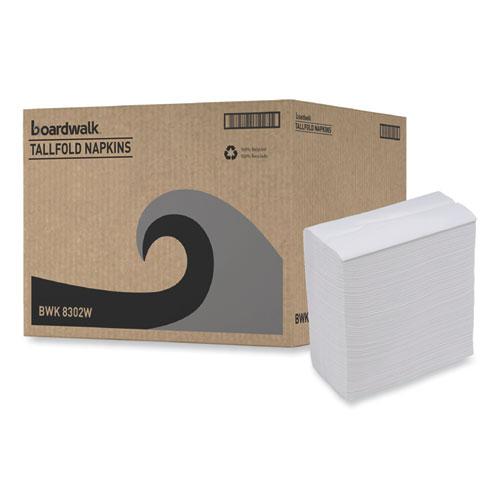 Tallfold Dispenser Napkin, 12" x 7", White, 500/Pack, 20 Packs/Carton. Picture 9