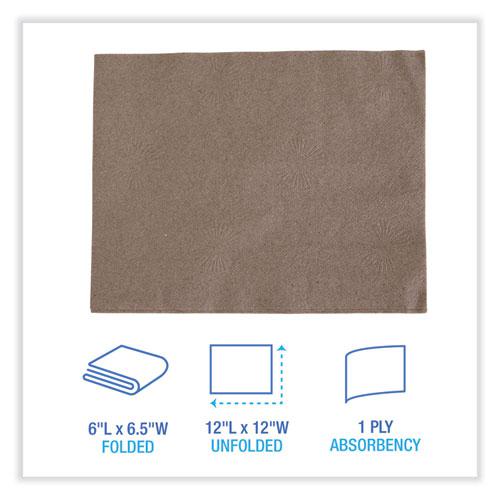 1/4-Fold Lunch Napkins, 1-Ply, 13 x 10, Kraft, 500/Pack, 12 Packs/Carton. Picture 2