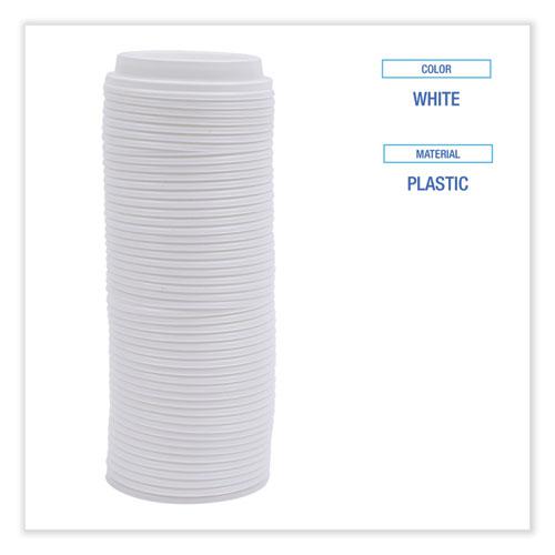 Deerfield Hot Cup Lids, Fits 10 oz to 20 oz Cups, White, Plastic, 50/Pack, 20 Packs/Carton. Picture 3