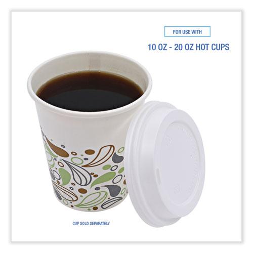 Deerfield Hot Cup Lids, Fits 10 oz to 20 oz Cups, White, Plastic, 50/Pack, 20 Packs/Carton. Picture 4