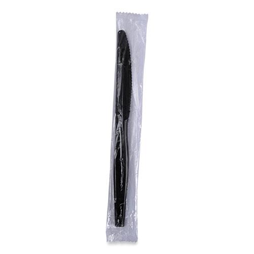 Heavyweight Wrapped Polystyrene Cutlery, Knife, Black, 1,000/Carton. Picture 7