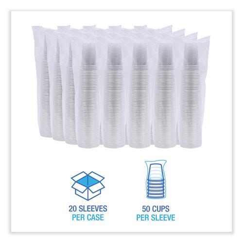 Clear Plastic Cold Cups, 9 oz, PET, 50 Cups/Sleeve, 20 Sleeves/Carton. Picture 2
