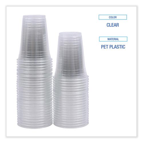 Clear Plastic Cold Cups, 16 oz, PET, 50 Cups/Sleeve, 20 Sleeves/Carton. Picture 3