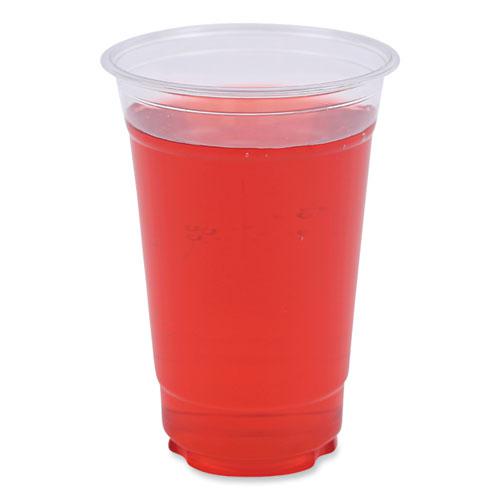 Clear Plastic Cold Cups, 20 oz, PET, 50 Cups/Sleeve, 20 Sleeves/Carton. Picture 1