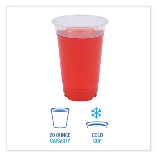 Clear Plastic Cold Cups, 20 oz, PET, 50 Cups/Sleeve, 20 Sleeves/Carton. Picture 4