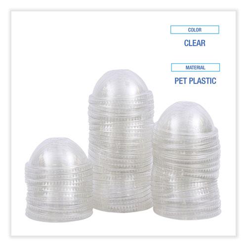 PET Cold Cup Dome Lids, Fits 12 oz Squat and 14 to 24 oz Plastic Cups, Clear, 100 Lids/Sleeve, 10 Sleeves/Carton. Picture 2