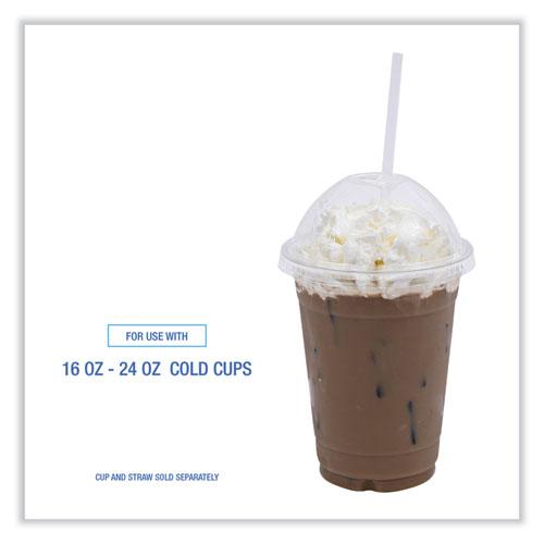 PET Cold Cup Dome Lids, Fits 12 oz Squat and 14 to 24 oz Plastic Cups, Clear, 100 Lids/Sleeve, 10 Sleeves/Carton. Picture 4