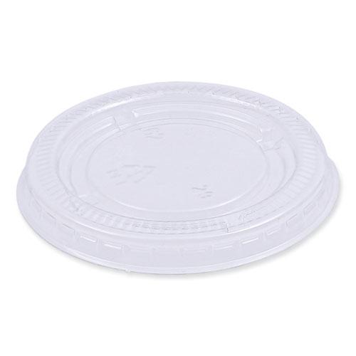 Souffle/Portion Cup Lids, Fits 1.5 oz and 2 oz Portion Cups, Clear, 2,500/Carton. Picture 1
