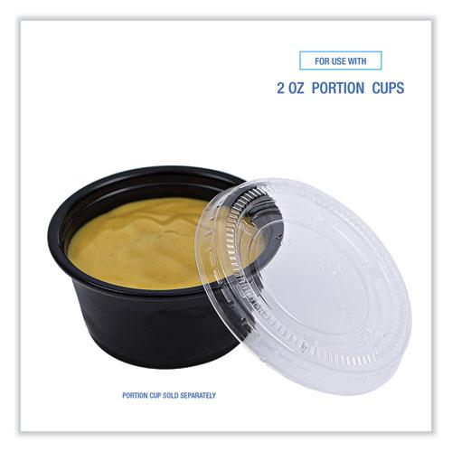 Souffle/Portion Cup Lids, Fits 1.5 oz and 2 oz Portion Cups, Clear, 2,500/Carton. Picture 4