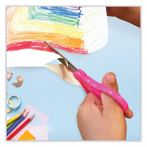 For Kids Scissors, Blunt Tip, 5" Long, 1.75" Cut Length, Assorted Straight Handles, 12/Pack. Picture 5