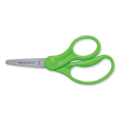 For Kids Scissors, Pointed Tip, 5" Long, 1.75" Cut Length, Assorted Straight Handles, 12/Pack. Picture 5