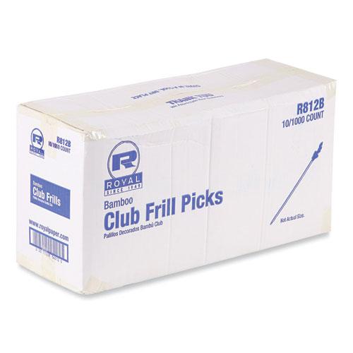 Cellophane-Frill Wood Picks, Bamboo, 4" Assorted, 10,000/Carton. Picture 3