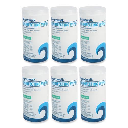 Disinfecting Wipes, 7 x 8, Fresh Scent, 75/Canister, 6 Canisters/Carton. Picture 1