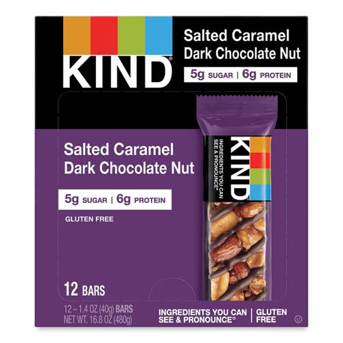 Nuts and Spices Bar, Salted Caramel and Dark Chocolate Nut, 1.4 oz, 12/Pack. Picture 1