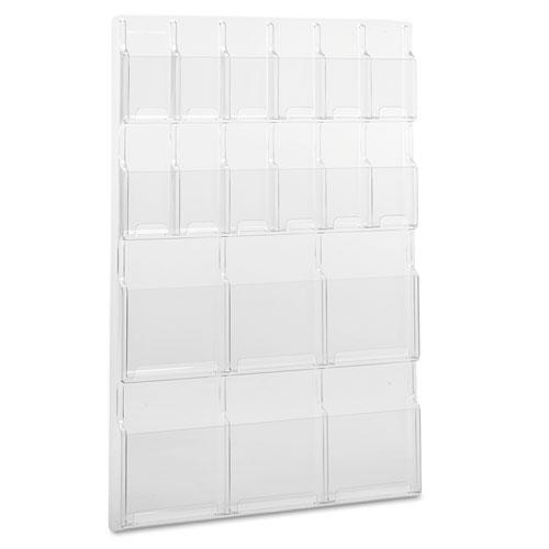 Reveal Clear Literature Displays, 18 Compartments, 30w x 2d x 45h, Clear. Picture 3