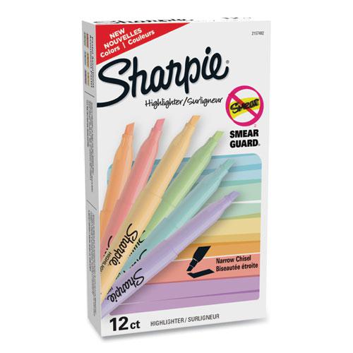 Pocket Style Highlighters, Assorted Ink Colors, Chisel Tip, Assorted Barrel Colors, 12/Pack. Picture 1
