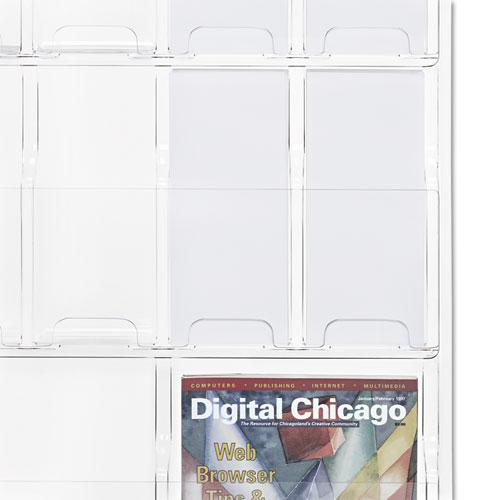Reveal Clear Literature Displays, 18 Compartments, 30w x 2d x 45h, Clear. Picture 2