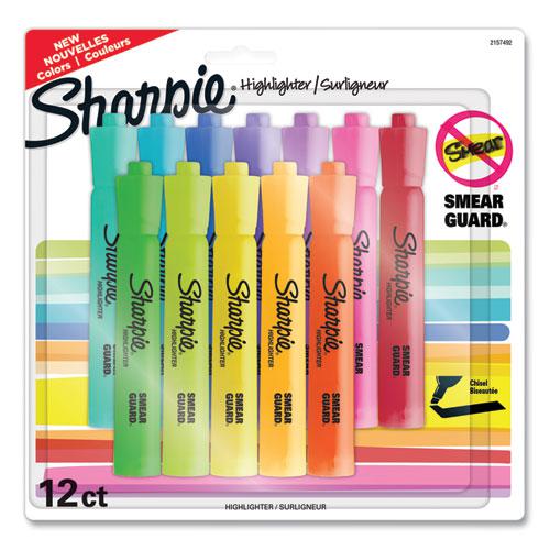 Tank Style Highlighters, Assorted Ink Colors, Chisel Tip, Assorted Barrel Colors, 12/Pack. Picture 1