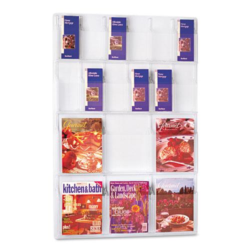 Reveal Clear Literature Displays, 18 Compartments, 30w x 2d x 45h, Clear. Picture 1