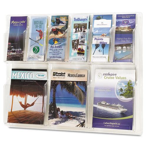 Reveal Clear Literature Displays, 9 Compartments, 30w x 2d x 22.5h, Clear. Picture 1
