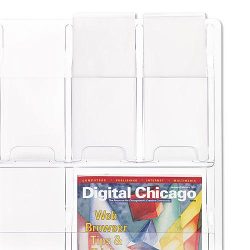 Reveal Clear Literature Displays, 9 Compartments, 30w x 2d x 22.5h, Clear. Picture 2