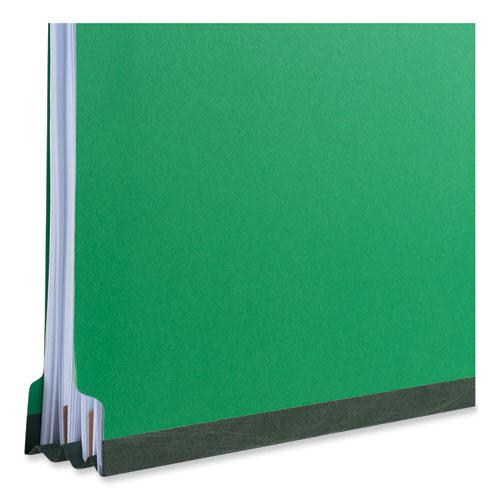 Bright Colored Pressboard Classification Folders, 2" Expansion, 1 Divider, 4 Fasteners, Letter Size, Emerald Green, 10/Box. Picture 4