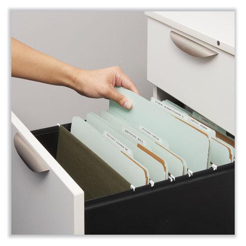 Eight-Section Pressboard Classification Folders, 3" Expansion, 3 Dividers, 8 Fasteners, Legal Size, Gray Exterior, 10/Box. Picture 3