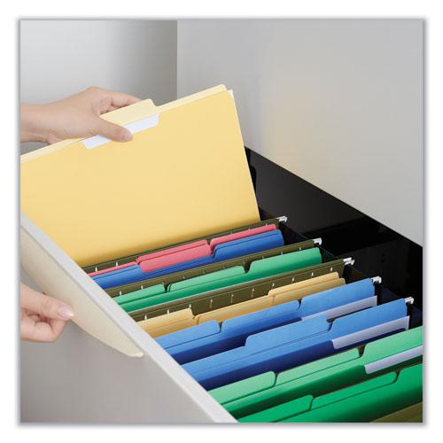 Deluxe Colored Top Tab File Folders, 1/3-Cut Tabs: Assorted, Legal Size, Yellow/Light Yellow, 100/Box. Picture 3