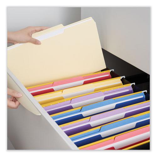 Top Tab File Folders, 1/5-Cut Tabs: Assorted, Letter Size, 0.75" Expansion, Manila, 100/Box. Picture 2