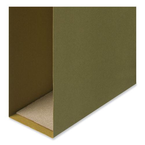 Box Bottom Hanging File Folders, 2" Capacity, Legal Size, 1/5-Cut Tabs, Standard Green, 25/Box. Picture 4