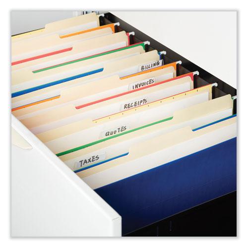 Top Tab File Folders, 1/5-Cut Tabs: Assorted, Legal Size, 0.75" Expansion, Manila, 100/Box. Picture 2