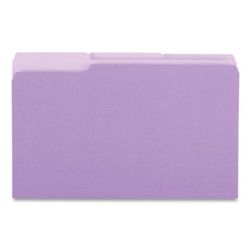 Interior File Folders, 1/3-Cut Tabs: Assorted, Legal Size, 11-pt Stock, Violet, 100/Box. Picture 3