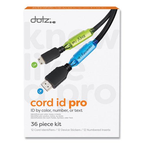 Cord ID PRO, (12) Cable Identifiers, (12) Device Stickers, (12) Customizable Inserts. Picture 1