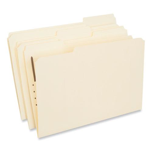 Reinforced Top Tab Fastener Folders, 0.75" Expansion, 1 Fastener, Legal Size, Manila Exterior, 50/Box. Picture 1