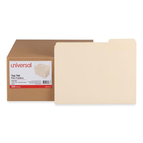 Top Tab File Folders, 1/3-Cut Tabs: Assorted, Letter Size, 0.75" Expansion, Manila, 250/Box. Picture 2