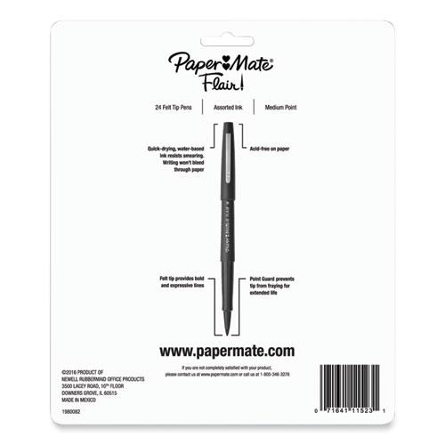 Point Guard Flair Felt Tip Porous Point Pen, Stick, Medium 0.7 mm, Assorted Tropical Vacation Ink and Barrel Colors, 24/Pack. Picture 4