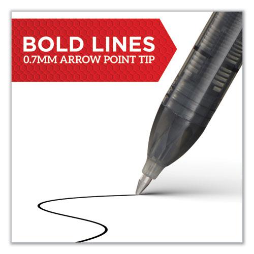 Professional Design Roller Ball Pen, Stick, Medium 0.7 mm, Red Ink, Black/Red Barrel, Dozen. Picture 3