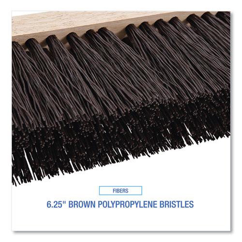 Street Broom Head, 6.25" Brown Polypropylene Bristles, 16" Brush. Picture 4