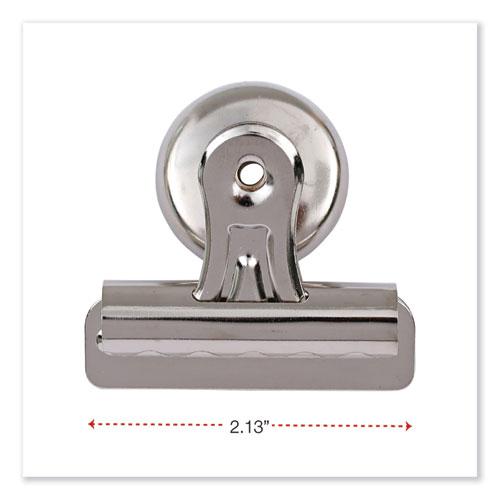 Bulldog Magnetic Clips, Medium, Nickel, 12/Pack. Picture 4