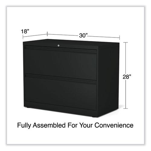 Lateral File, 2 Legal/Letter-Size File Drawers, Black, 36" x 18.63" x 28". Picture 6