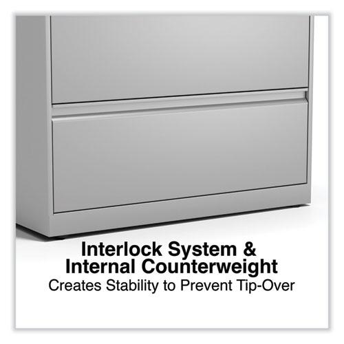 Lateral File, 2 Legal/Letter-Size File Drawers, Light Gray, 36" x 18.63" x 28". Picture 5