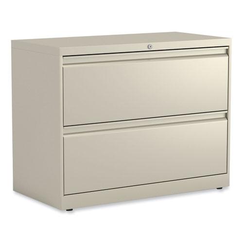 Lateral File, 2 Legal/Letter-Size File Drawers, Putty, 36" x 18.63" x 28". Picture 1