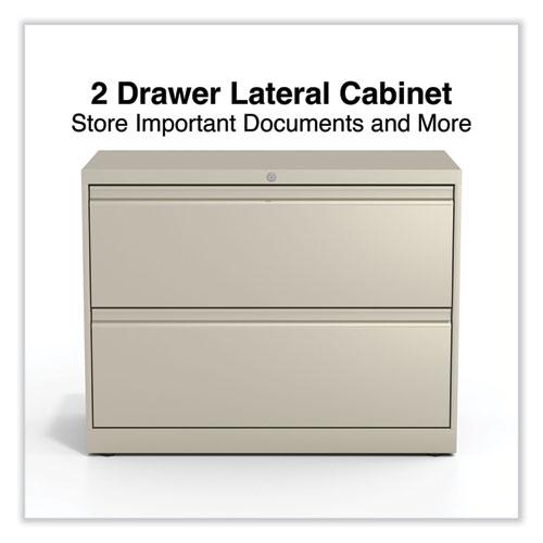 Lateral File, 2 Legal/Letter-Size File Drawers, Putty, 36" x 18.63" x 28". Picture 2