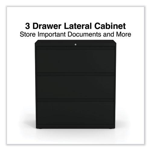 Lateral File, 3 Legal/Letter/A4/A5-Size File Drawers, Black, 36" x 18.63" x 40.25". Picture 8