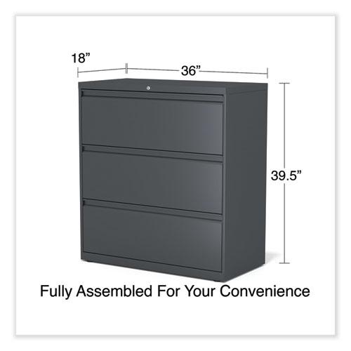 Lateral File, 3 Legal/Letter/A4/A5-Size File Drawers, Charcoal, 36" x 18.63" x 40.25". Picture 4