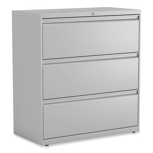 Lateral File, 3 Legal/Letter/A4/A5-Size File Drawers, Light Gray, 36" x 18.63" x 40.25". Picture 1